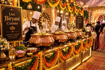 Biryani served at a live counter