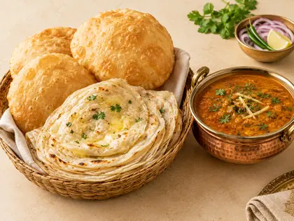 Indian breads served with curry