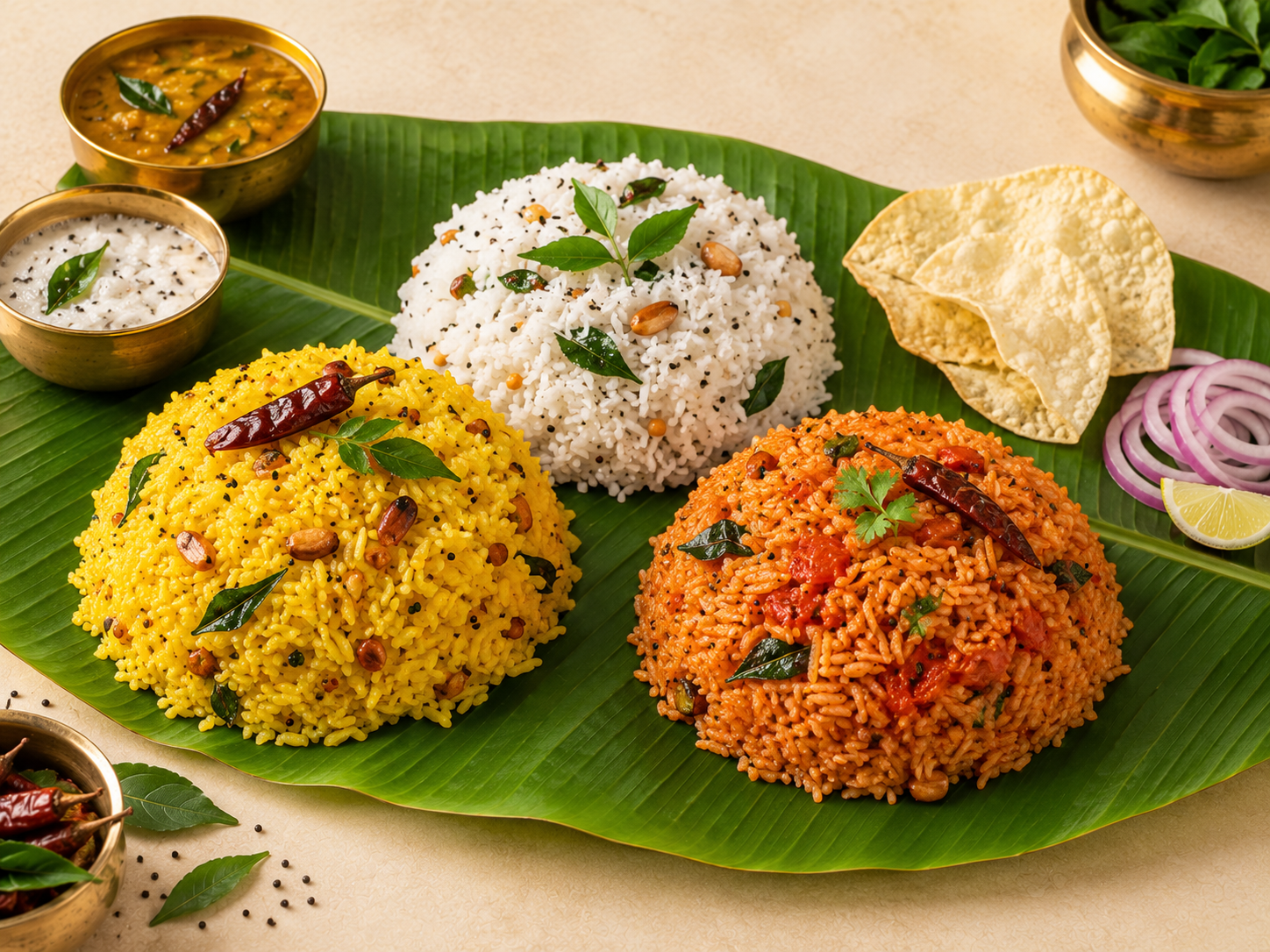 Traditional South Indian rice dishes
